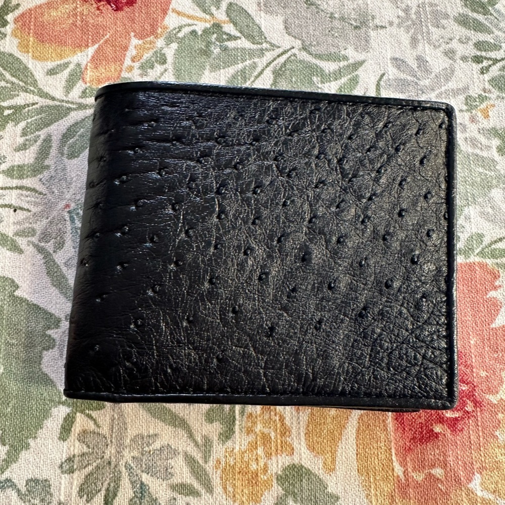 Ostrich black leather